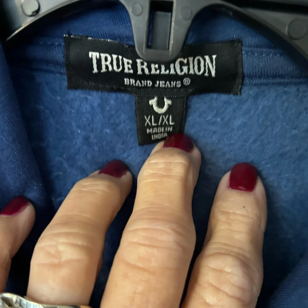 True Religion Men's Track Jacket Size XL Full Zip Hooded Great!